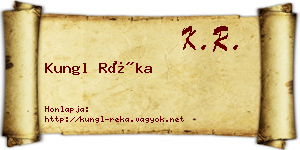 Kungl Réka névjegykártya